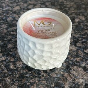MG STUDIO HOLIDAY COLLECTION WINTER WONDERLAND FILLED CERAMIC CANDLE